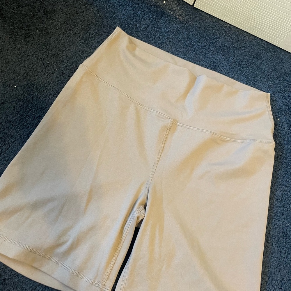 Yogalicious Tan Bike Shorts with Smooth Fabric